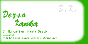 dezso kanka business card